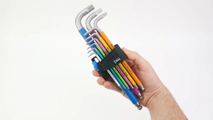 Wera 3950/9 Hex-Plus Stainless Steel HF 1 L-Key Set (9pc) - Screw Holding Function Allen Key - Anti-Rust & Anti-Strip Metric Set (05022721001)