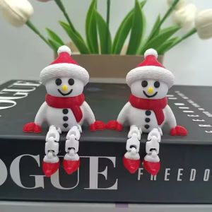 3D Printed Snowman Ornament Christmas Decorations for Home 5x5cm PLA Cute Table Mantle Desk Decoration Gift for Friends Family