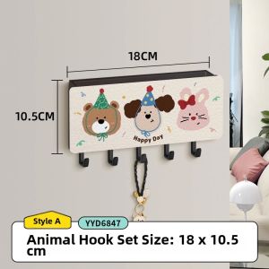 Non-drilling Door or Wall-mounted Key Hook Storage Box