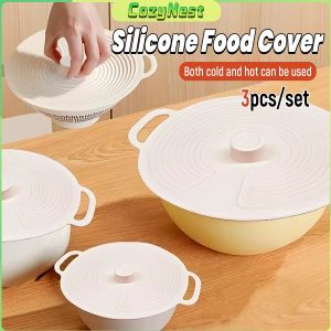 C.N Reusable Silicone Food Storage Cover Pan Lid Kitchen Tool Keeping Fresh Seal Lid