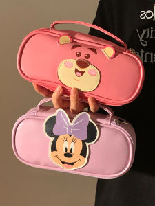 Disney Strawberry Bear Minnie Large Capacity Pencil Case Cute Stationery Box for Middle School Girls Primary School Students Storage Bag 2025 New Model