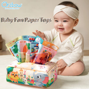 Orzbow Baby Tissue Box Toys Imitation Tissue like Toy for 0 - 1 Year Olds Baby Simulation Paper Extraction Fabric Toys