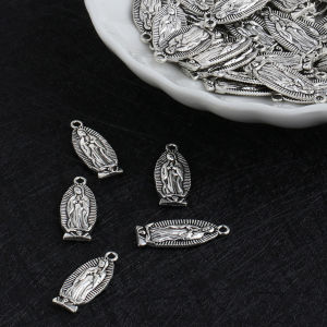 50pcs Our Lady Of Guadalupe Medals Pendant Antique Silver Color Virgin Mary Charm for DIY Necklace Jewelry Making