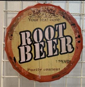 ฝา สังกะสีผนังวินเทจ 20 เซ็น ครึ่งดื่มกาแฟ