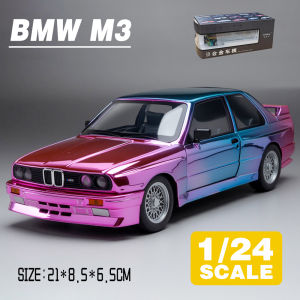 LEO 1:24 BMW M3 Electroplated Edition Diecast Model Car Alloy Cars Toys Collection Gift For Kids Boy Girl