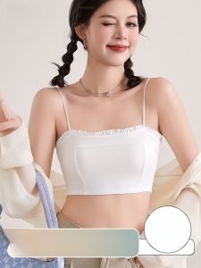 MiiOW | Sweet Summer One-Piece Bra Womens Base Tank Top With Chest Pad Cat Person Style Backless Modale Fabric Short Sleeve Top