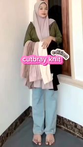 Celana Cutbray Knit Premium -Cutbray Wanita Kekinian - Highwaist Pants Korean Style