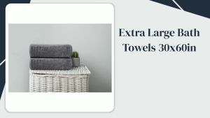 Luxurious 100% Cotton Bath Towels Set - 30x60 inch Absorbent Soft Towel Sets Black/White 500GSM