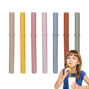 Morandi Color Silicone Straw Food-Grade Baby Drinking Straw Universal Replacement Tube for Thermos Cups and Water Bottles