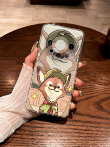 Creative Transparent Mate80Pro Phone Case Nick Fox Design Full Cover Protection for Huawei Mate70 New Model Couple Cartoon Soft MAX Anti-Fall