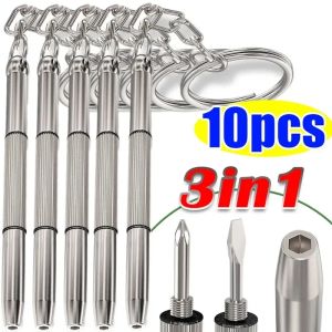 【XZsunflower】3 in 1 Eyeglass Screwdriver Sunglass Watch Repair Kit with Keychain Portable Screwdriver Hand Tools Spectacle Repair Kit