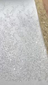 White African sequins net lace fabric 2026 high quality african french tulle Groom lace embroidery lace fabric for party dress