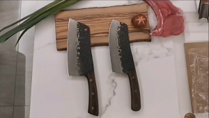 Wenge handle forged hammered stainless steel kitchen knife household knife chefs carving knife
