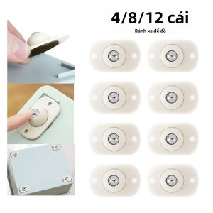 4/8/12 Chiếc Bóng Tự Dính Im Lặng Bánh Xe Đa Năng Đồ Nội Thất Bánh Xe Thép Không Gỉ 360 ° Bánh Xe Xoay Để Di Chuyển Êm Ái