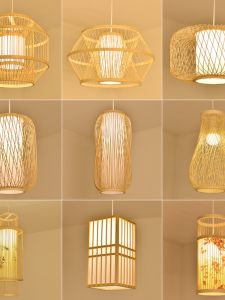 SANGEJIANGREN | Creative Japanese Style Bamboo Woven Lamp