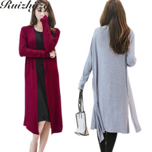 Ruizhijzg Modal Cotton Womens Cardigan Long Plus Size Casual Long Sleeve Ladies Thin Modal Cotton Casual Soft Comfrotable Summer Outerwear Solid Color Sunscreen Female Top
