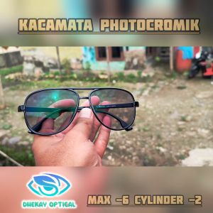 COB 3004 - Kacamata Photocromik Minus Tinggi Model Aviator Pria Bahan Full Plastik Lentur Dan Ringan Ukuran Lensa Sesuai Resep