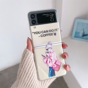 Samsung Flip 4 CaseGalaxy Z Flip 3 Z FLip 5 Z Flip 6 ZFLIP7 Case Clear Hard PC Back Cover [Slim Thin] Shockproof Phone Case Full Protection Silicone Case for Samsung Galaxy Z Flip 4 -Transparent