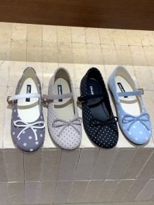Vintage Bow Spring Ankle Strap Mary Jane Flats