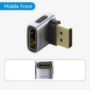 Hagibis DisplayPort Adapter Right Angle 90 Degree Male to Female DP1.4 Connector Cable Extension Conventer 360Hz for PC Laptops