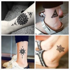 [2pcs Gambar Motif Acak/Random]  Tato Temporer Temporary Tattoo Tatto Tubuh Kering Tahan Air Model Bintang Seri D Kecil