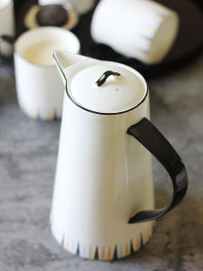 Home Cold Water Kettle Water Cup Simple China Water Pitcher High Temperature Resistant Ceramic Pot Large Capacity Heat-Resistant Northern Europe Dali