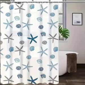 1pc With Pattern Shower Curtain PEVA Waterproof Shower Curtain Bathroom Partition Curtain Bathroom Decoration Accessories