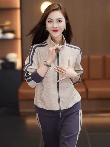 Womens Sportswear Set Casual Running Outfit Two-Piece Suite Stylish Slimming Spring Autumn New Arrival Advanced Feeling