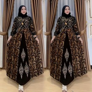 Gamis katun rayon twill motif Ter baru