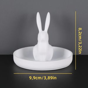 1 Khay Đựng Trang Sức Hình Thỏ Để Nhẫn Dây Chuyền Vòng Tay Hộp Đựng Để Bàn Trang Trí Chủ Đề Lễ Phục Sinh Dành Cho Nữ