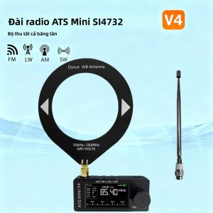 Máy Thu Thanh Đa Băng Tần AMNVOLT V4 ATS Mini SI4732 DSP Radio FM AM SSB LSB USB Tích Hợp Bộ Khuếch Đại Tai Nghe Hi-Z Vỏ Kim Loại