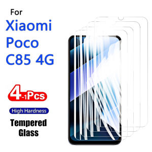 1-4PCS Screen Protector For Xiaomi Poco C85 4G HD Tempered Glass Crystal 9H High Aluminum Anti Scratch Case Friendly Fingerprint