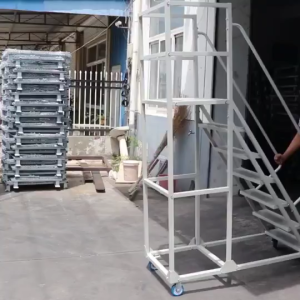 Unicorn Warehouse Mobile Platform Climbing Car Climbing Ladder Warehouse Cargo Elevator with Silent Wheels