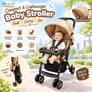 Otomo Lightweight Foldable Compact Baby Stroller Travel Stroller | Portable Baby Pram with Adjustable Canopy