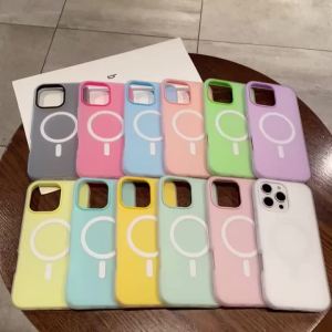 Luxury 2 IN 1 Magnetic Shockproof Case for iPhone 17 Air 16 15 14 Plus 13 12 11 Pro Max Liquid Silicone Magsafe Bumper Cover
