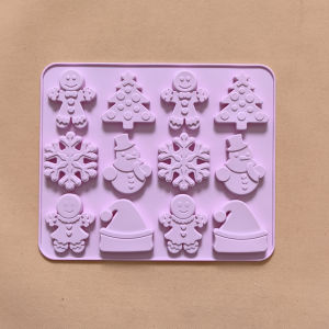 1pc Christmas theme snowman hat shaped Christmas chocolate cookies baking silicone mold