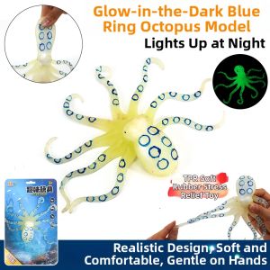 Simulated Squid Octopus Toy Glowing Soft Silicone Stress Relief