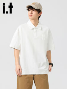 FINGERCROXX | Short Sleeve Thin Loose Polo Shirt with Letter Print