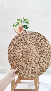 Placemat placemate eceng enceng gondok oval bulat 10 15 20 25 30 35 40 cm plismate pismat alas piring gelas meja panci pot coaster table mat aesthetic