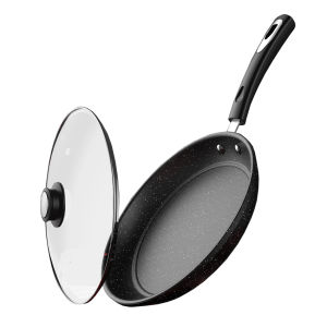 กระทะเทฟล่อน กระทะ กระทะแบน กระทะเคลือบหินอ่อน 24 26 28 cm ร้อนเร็ว สำหรับเตาทุกประเภท กระทะไข่เจียว ไม่ติดกระทะ