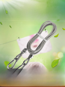 Indoor Outdoor Thickened Windproof Non-slip Clothesline Portable Clothes Drying Rope Stainless Steel 304 No-drilling Required