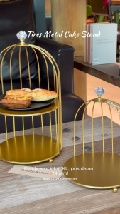 Ready Stock Iron Bird cage rack bird cage stand 2 tiers dessert stand Dulang Hantaran Cake stand dessert tray table display set Birthday Wedding dessert table