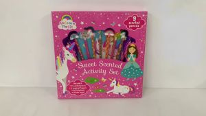 Unicorn Magic Activity Book Gift Box Set For Kids with Scented Colour Pencils Toppers & Stickers