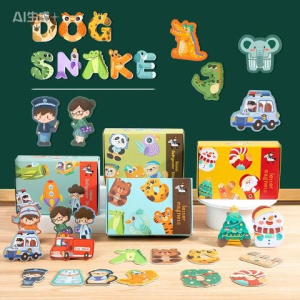 Magnetic Cartoon Alphabet ABC Puzzle Toy – Educational Toy for Boys and Girls – Magnetic Fridge Magnet Set – Gift for Children Aged 1 and Up – Kids Cards