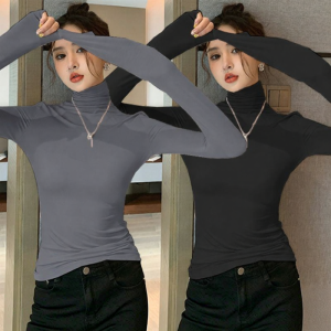 Lieoyuarn | Modal High Neck Long Sleeve Base Shirt