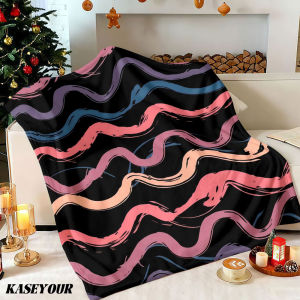 Beast Kingdom | Neon Waves Winter Summer Flannel Blanket Throw Fleece Soft Fuzzy Plush Cozy Fleece Blankets for Sofa Ideal Gifts