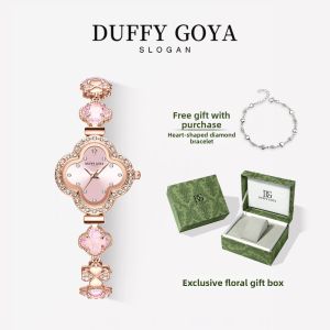 DUFFY GOYA | Clover Diamond Embedded Women's Watch Waterproof