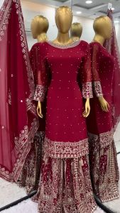 [PRE ORDER] {TOP+GHARARA+DUPATTA COLLECTION} SIZE:-M TO 2XL FABRIC : Heavy Faux Georgette~ Delivery Lead Time : 10 days