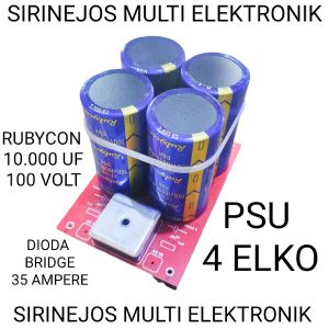 POWER SUPPLY ELKO POWER AMPLI RUBYCON 10.000 UF 100V 4BUAH PSU