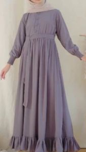 SENNA STORE Marwah Dress Bahan Moscrepe Ukuran All Size wanita terbaru 2023  kekinian modis elegan fashion muslimah hijab style pusat grosir pakaian